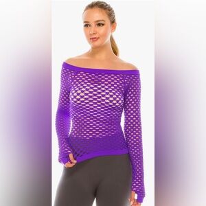 Kurve Stretchy Fishnet Long Sleeve Top UV Protective Fabric, Rated UPF 50+